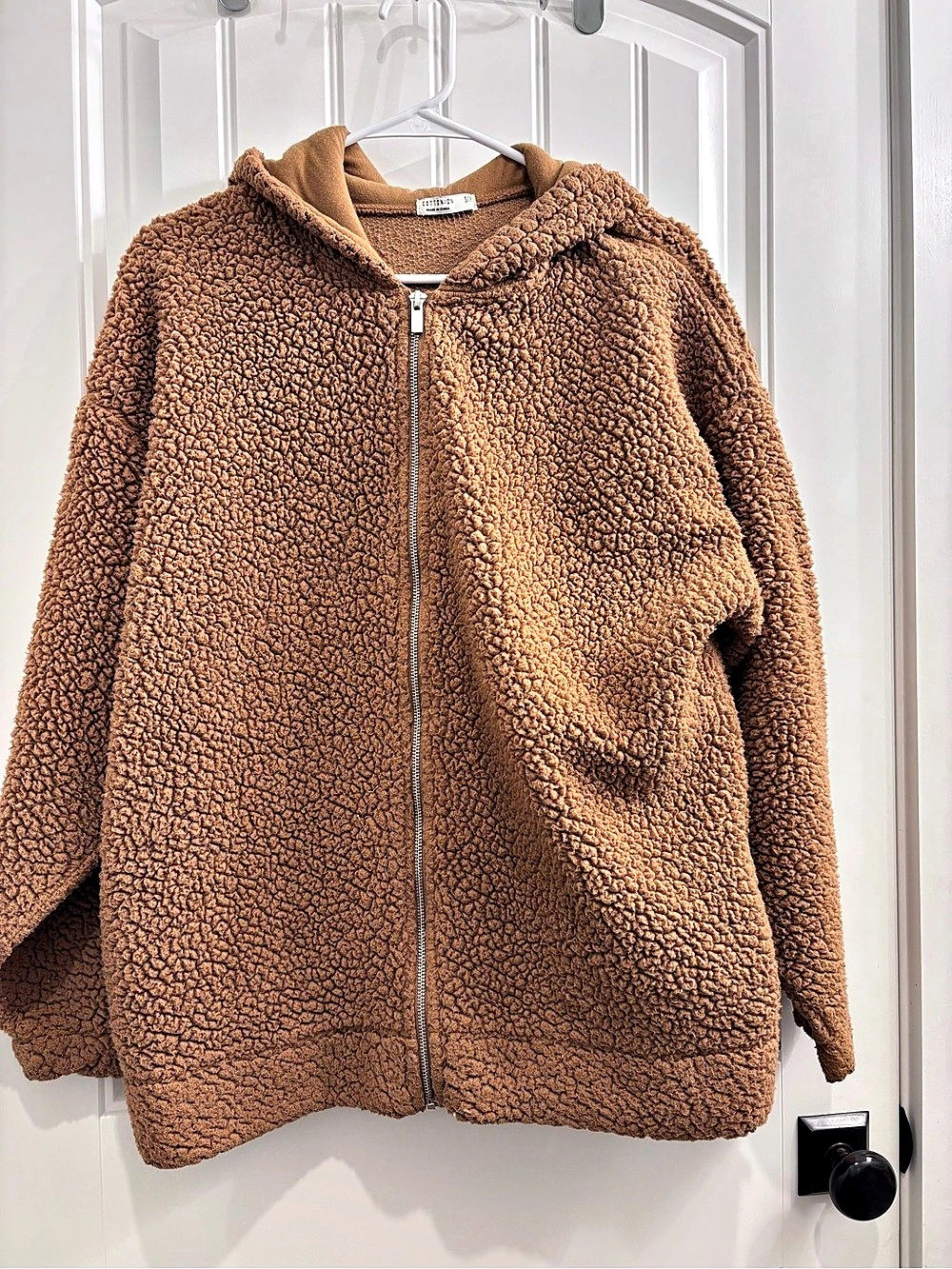 Cotton:on Teddy Zip Jacket Brown Size Small